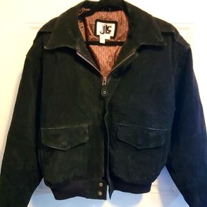 JLC Suede Leather Jacket, Size: Small, Black
